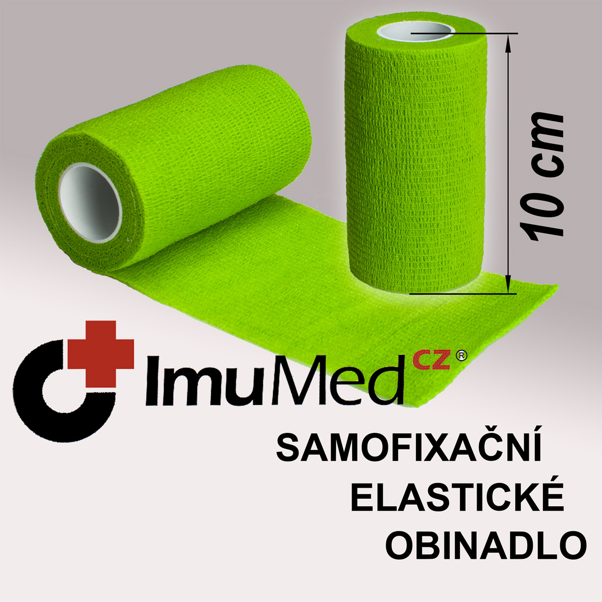 ImuMedCZ samofixační elastické obinadlo 10 cm x 4,5 m ZELENÁ barva